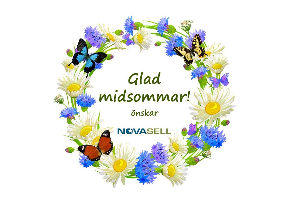 Blomsterkrans Glad midsommar önskar Novasell