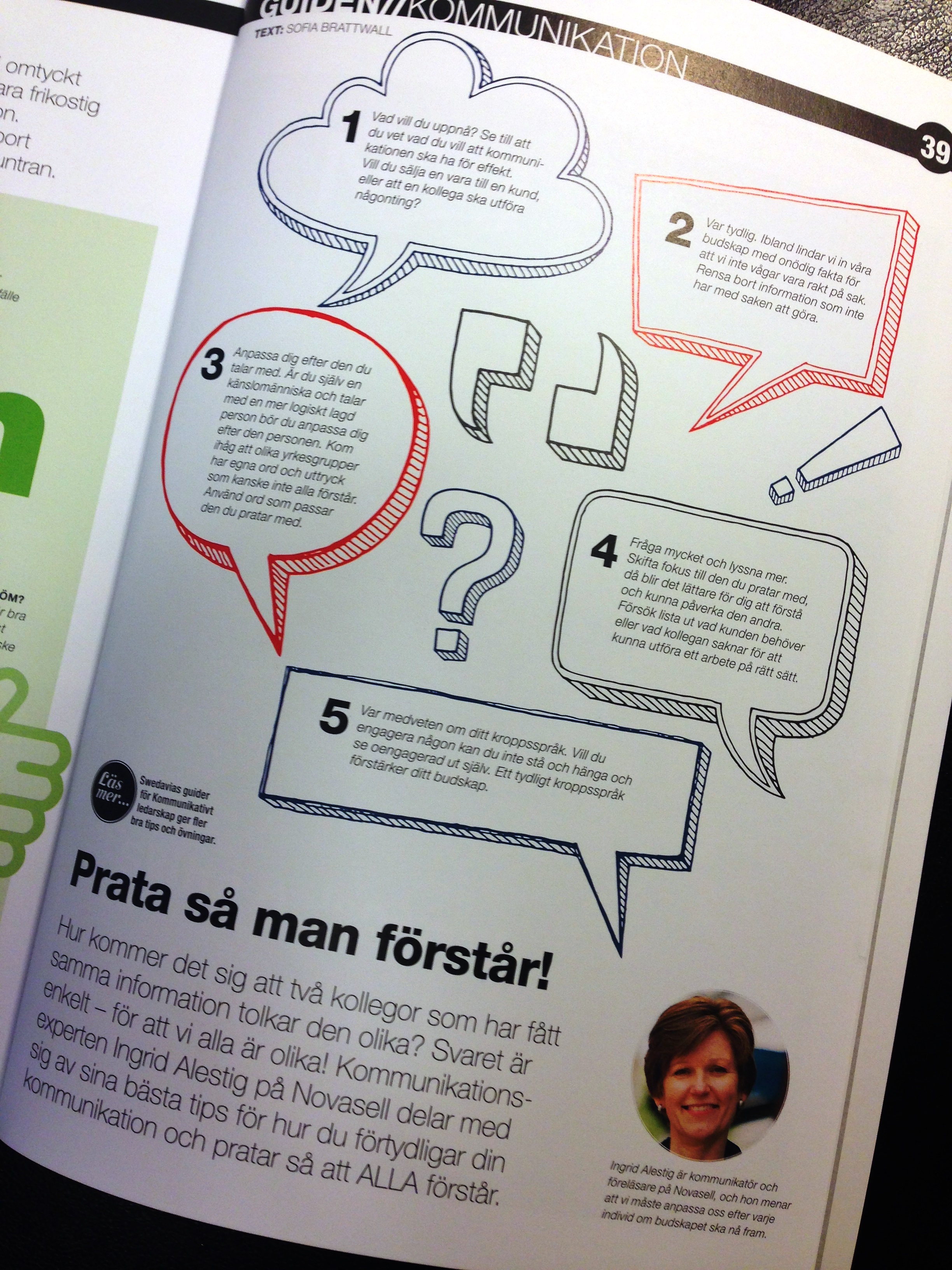 Ingrid Alestig ger sina tips om kommunikation i Swedavia Magazine
