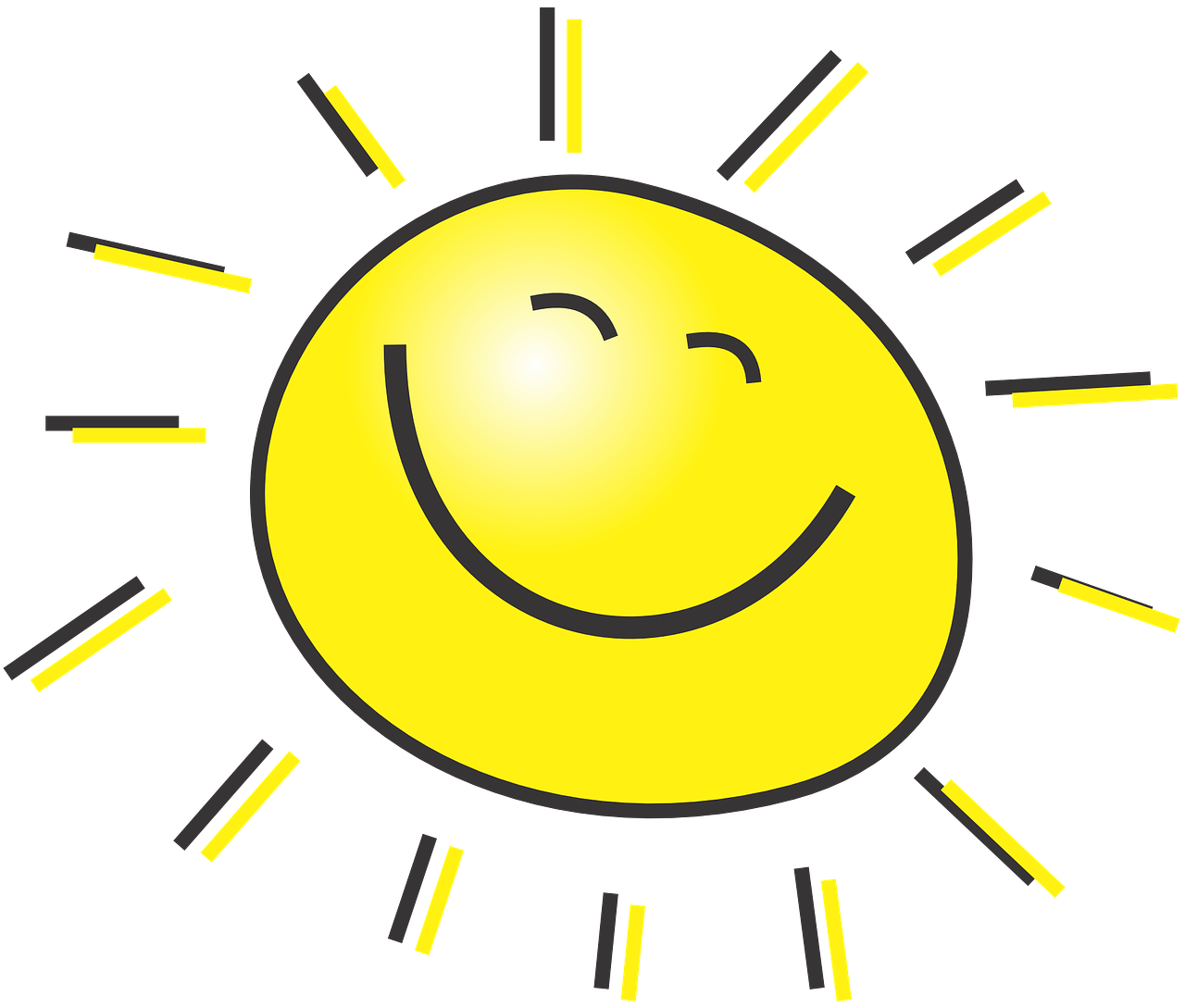 Glad och positiv sol